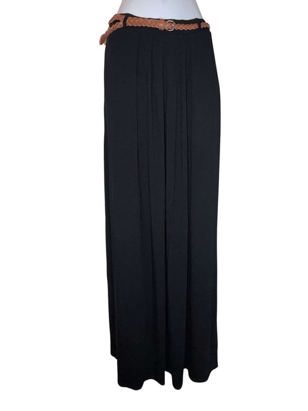 long tall sally Black Maxi Skirt with Tan Belt Tall NWT